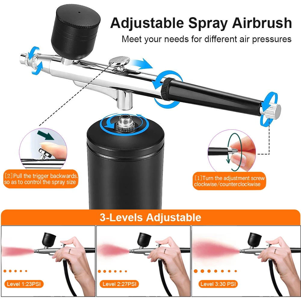 Portable airbrush set with com - Airbrush Compressor Kit recension och pris