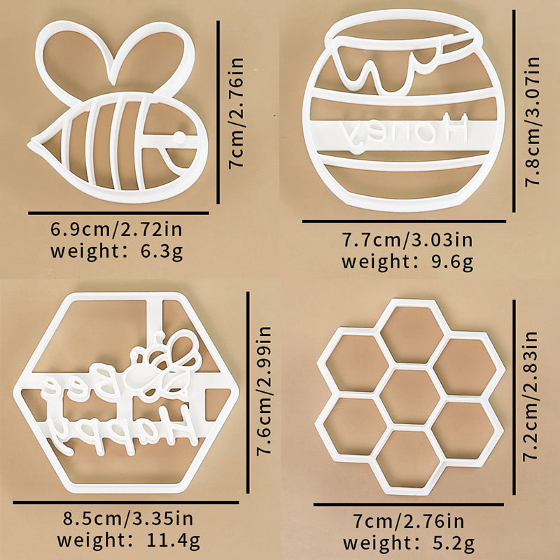 4 Pcs Bee Themed Cookie Cutter - Model Kit For Beginners recension och pris