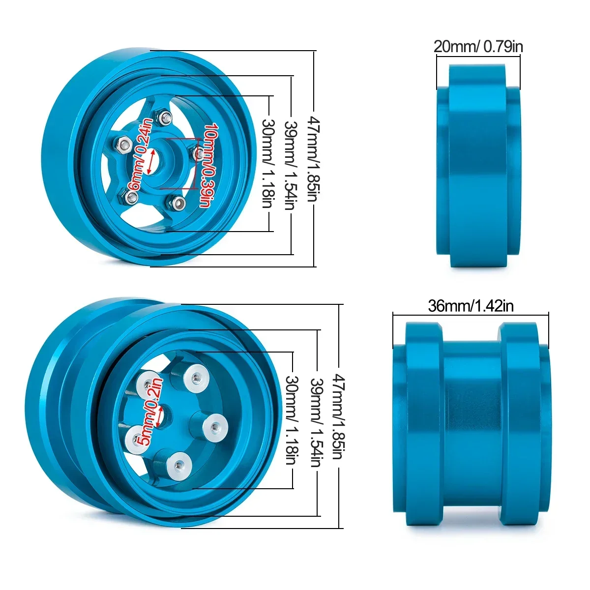 Aluminum Beadlock Wheels for 1 - Tamiya Model Rc Car recension och pris